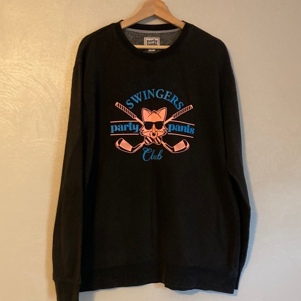 Party Pants Swingers Club Crewneck Sweater Mens XXL Black P12235087